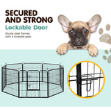 i.Pet 8 Panel Pet Dog Playpen Puppy Exercise Cage Enclosure Fence Play Pen 80x80cm i.Pet