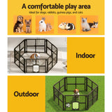 i.Pet Pet Dog Playpen Enclosure 6 Panel Fence Puppy Cage Plastic Play Pen Fold i.Pet