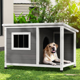 i.Pet Dog Kennel House Large Wooden Outdoor Pet Kennels Indoor Puppy Cabin Log i.Pet