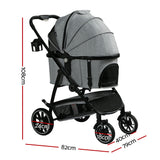 i.Pet Pet Stroller Pram Large Dog Cat Carrier Travel Pushchair Foldable 4 Wheels i.Pet