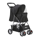 i.Pet 4 Wheel Pet Stroller - Black i.Pet