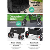 i.Pet 4 Wheel Pet Stroller - Black i.Pet