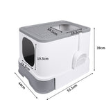 Cat Litter Box Fully Enclosed Kitty Toilet Trapping Sifting Odor Control Basin PaWz