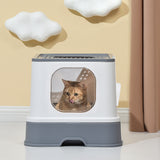 Cat Litter Box Fully Enclosed Kitty Toilet Trapping Sifting Odor Control Basin PaWz