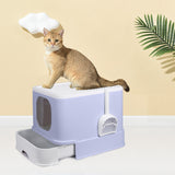 PaWz Cat Litter Box Fully Enclosed Toilet Trapping Odor Control Basin Purple PaWz