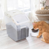 Pet Food Container Dog Cat Feeding Feeder Storage Box With Wheel 10L PaWz