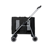 Pet Stroller Dog Cat Puppy Pram Travel Carrier 4 Wheels Pushchair Foldable Black Unbranded