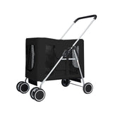 Pet Stroller Dog Cat Puppy Pram Travel Carrier 4 Wheels Pushchair Foldable Black Unbranded