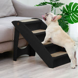 Pet Stairs Ramp Steps Portable Foldable Climbing Ladder Soft Washable Dog Black PaWz