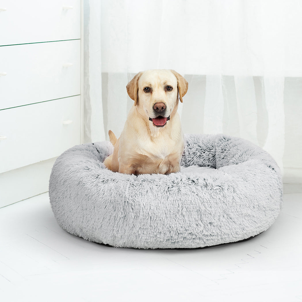 PaWz Pet Bed Cat Dog Donut Nest Calming Mat Soft Plush Kennel PaWz