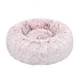 Pet Bed Cat Dog Donut Nest Calming Mat Soft Plush Kennel Pink XL PaWz