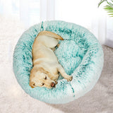 Pet Bed Cat Dog Donut Nest Calming Mat Soft Plush Kennel Teal XL PaWz