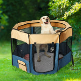 8 Panel Pet Playpen Dog Puppy Play Exercise Enclosure Fence Blue L PaWz