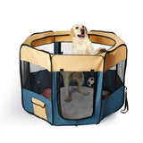 8 Panel Pet Playpen Dog Puppy Play Exercise Enclosure Fence Blue M PaWz