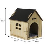 Wooden Dog House Pet Kennel Timber Indoor Cabin Large Oak L PaWz