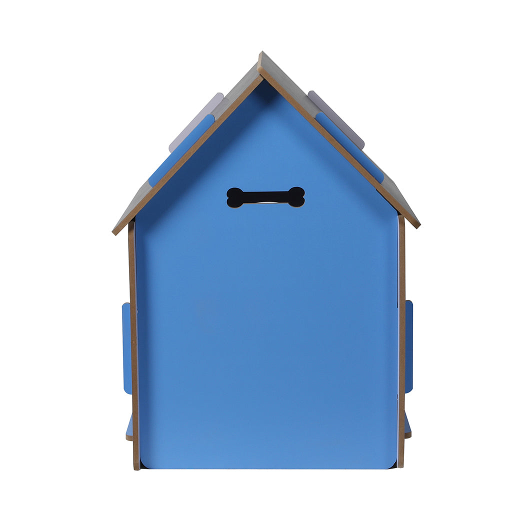 Wooden Dog House Pet Kennel Timber Indoor Cabin Extra Large Blue XL PaWz