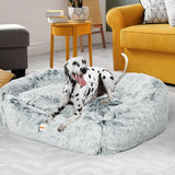 Dog Calming Bed Warm Soft Plush Comfy Sleeping Kennel Cave Memory Foam Charcoal L PaWz