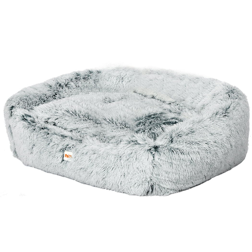 Dog Calming Bed Warm Soft Plush Comfy Sleeping Kennel Cave Memory Foam Charcoal L PaWz
