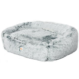 Dog Calming Bed Warm Soft Plush Comfy Sleeping Kennel Cave Memory Foam Charcoal L