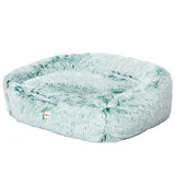 Dog Calming Bed Warm Soft Plush Comfy Sleeping Kennel Cave Memory Foam Teal L PaWz