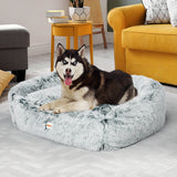 Dog Calming Bed Warm Soft Plush Comfy Sleeping Kennel Cave Memory Foam Charcoal M PaWz