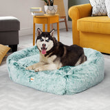 Dog Calming Bed Warm Soft Plush Comfy Sleeping Kennel Cave Memory Foam Teal M PaWz