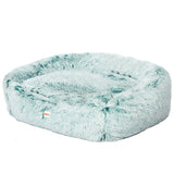 Dog Calming Bed Warm Soft Plush Comfy Sleeping Kennel Cave Memory Foam Teal M PaWz