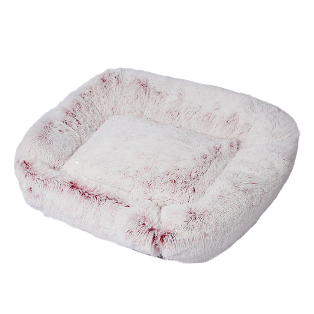 Dog Calming Bed Warm Soft Plush Comfy Sleeping Kennel Cave Memory Foam Pink S PaWz