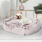 Dog Calming Bed Warm Soft Plush Comfy Sleeping Kennel Cave Memory Foam Pink S PaWz