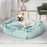 Dog Calming Bed Warm Soft Plush Comfy Sleeping Kennel Cave Memory Foam Teal S PaWz