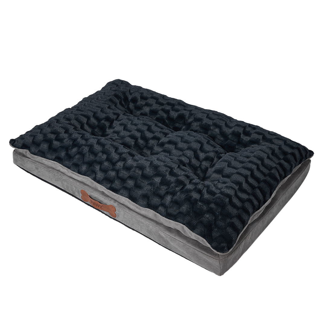 Dog Calming Bed Warm Soft Plush Comfy Sleeping Memory Foam Mattress Dark Grey M PaWz