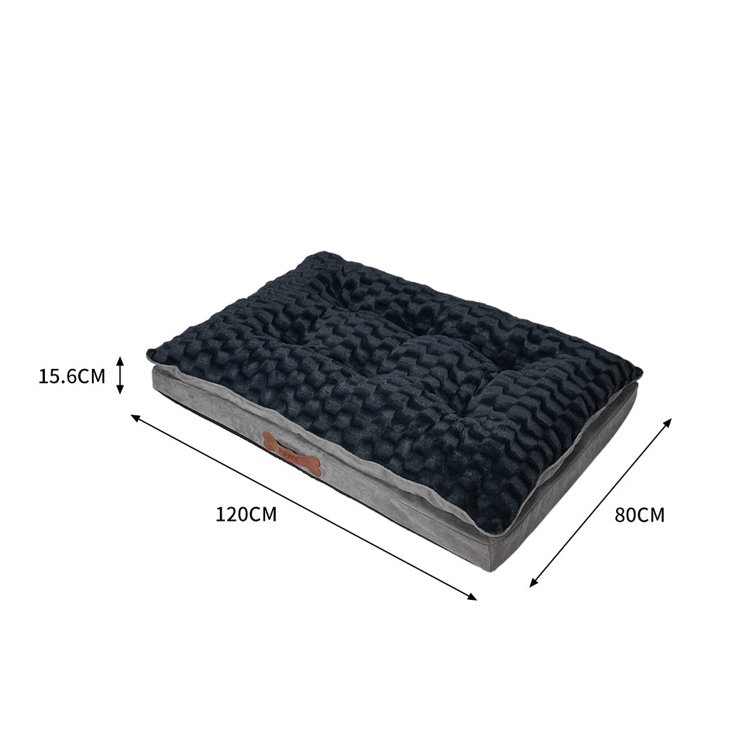 Dog Calming Bed Warm Soft Plush Comfy Sleeping Memory Foam Mattress Dark Grey XL PaWz