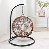 PaWz Rattan Cat Beds Elevated Puppy Wicker Hanging Basket Swinging Egg Chair PaWz