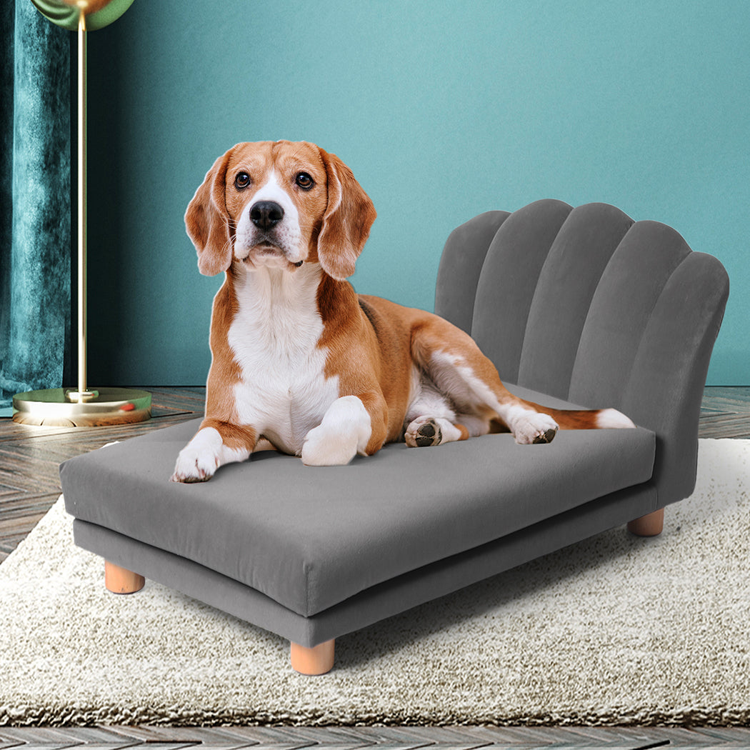 PaWz Luxury Pet Sofa Chaise Lounge Sofa Bed Cat Dog Beds Couch Sleeper Soft Grey PaWz