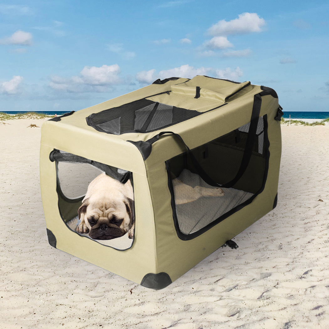 PaWz Pet Travel Carrier Kennel Folding Soft Sided Dog Crate For Car Cage Large M PaWz