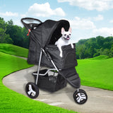 PaWz Pet Stroller 3 Wheels Dog Cat Cage Puppy Pushchair Travel Walk Carrier Pram PaWz