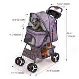 PaWz Pet Stroller 4 Wheels Dog Cat Cage Puppy Pushchair Travel Walk Carrier Pram PaWz