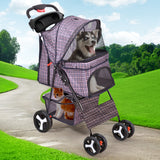 PaWz Pet Stroller 4 Wheels Dog Cat Cage Puppy Pushchair Travel Walk Carrier Pram PaWz