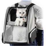 Pet Carrier Bag Cat Dog Breathable Double Shoulder Backpack Travel Outdoor Black Petsleisure