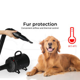 2800W Dog Dryer High Velocity Pet Dog Pet Blow Dryer Adjustable Speed 4 Nozzles Black Unbranded