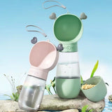 Portable Dog Water Bottle with Food Container Leak Proof Dog Water Dispenser(Pink) Petsleisure