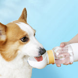 Portable Dog Water Bottle with Food Container Leak Proof Dog Water Dispenser(White) Petsleisure