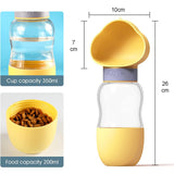 Portable Dog Water Bottle with Food Container Leak Proof Dog Water Dispenser(Yellow) Petsleisure