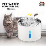 Floofi Pet Water Fountain 2.4L with Stainless Steel Floofi