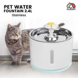 Floofi Pet Water Fountain 2.4L with Stainless Steel Blue Floofi