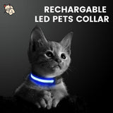Floofi Solar USB Rechargable LED Dog Collar (M Red) - PT-DC-135-QQQ Petsleisure