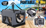 Paw Mate Grey Portable Soft Dog Cage Crate Carrier XL Petsleisure