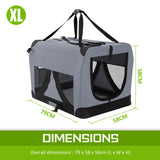 Paw Mate Grey Portable Soft Dog Cage Crate Carrier XL Petsleisure