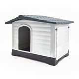 Paw Mate Blue Grey Dog Kennel House Plastic Weatherproof Outdoor Molly XXL Petsleisure