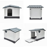 Paw Mate Blue Grey Dog Kennel House Plastic Weatherproof Outdoor Molly XXL Petsleisure
